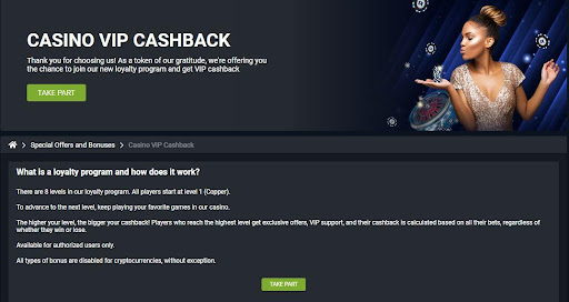 1xBet Online Casino VIP Cashback Bonus 